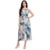 Women's Multicolor Cotton Sleeveless Maxi Dresses