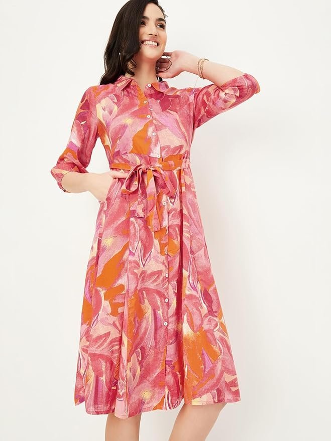 Women's Fit and Flare Knee Length Dress
