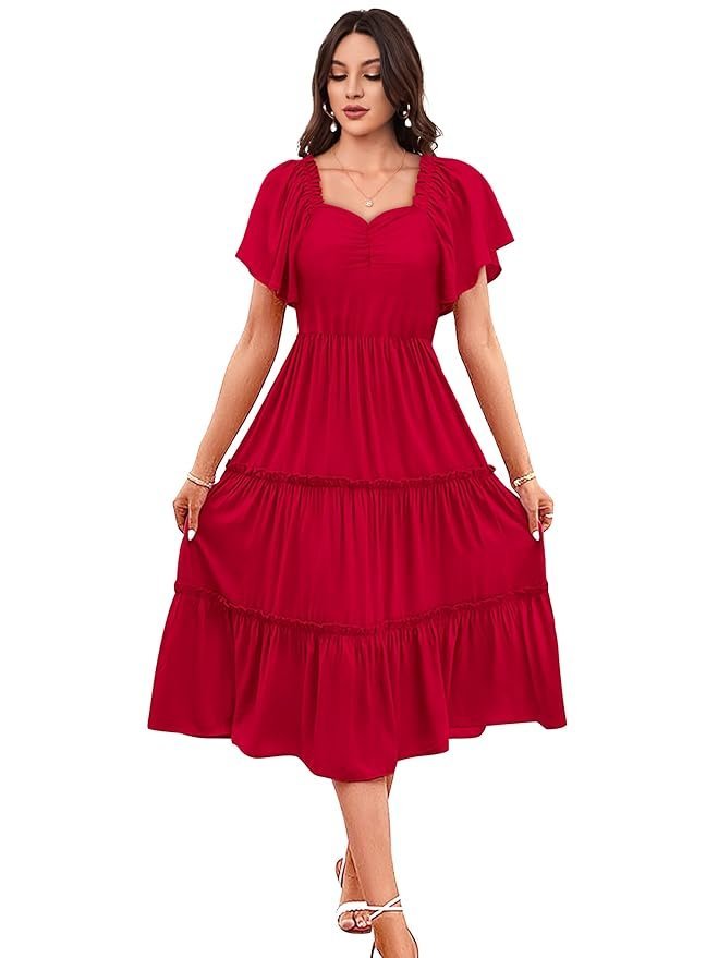 Women | Dresses for Women | Fit & Flare Dress | Anarkali Dress for Women | Midi Length Dress | Rayon Dresses | One Piece Dress for Women