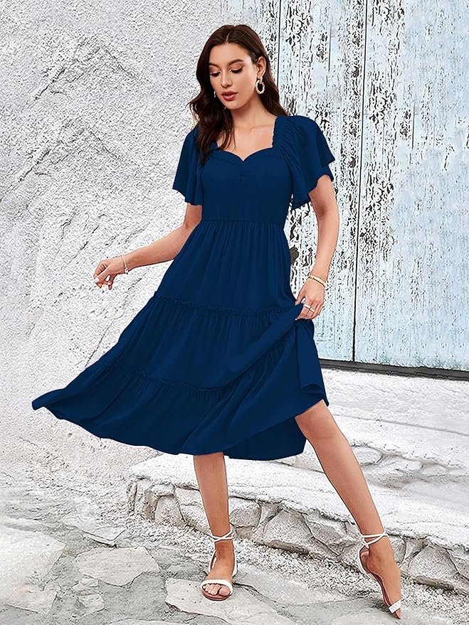 Women | Dresses for Women | Fit & Flare Dress | Anarkali Dress for Women | Midi Length Dress | Rayon Dresses | One Piece Dress for Women - Image 10