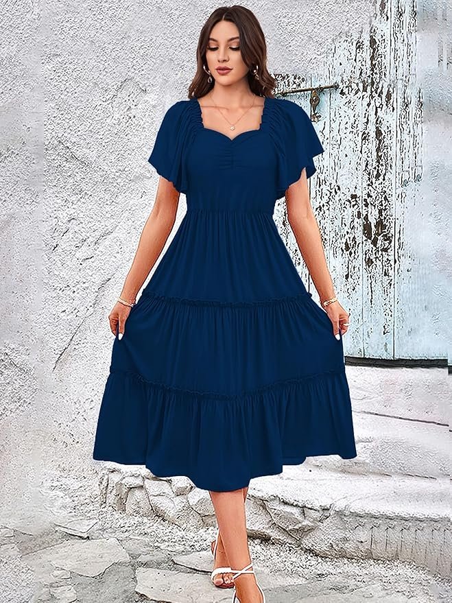 Women | Dresses for Women | Fit & Flare Dress | Anarkali Dress for Women | Midi Length Dress | Rayon Dresses | One Piece Dress for Women - Image 8